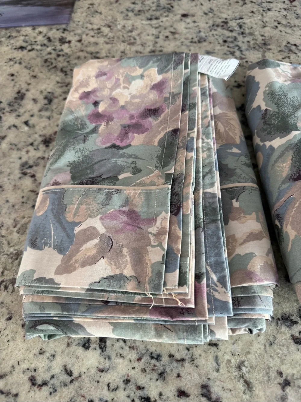 Crown Craft Floral Cotton Blend Sheet Set in Sage and Lavender